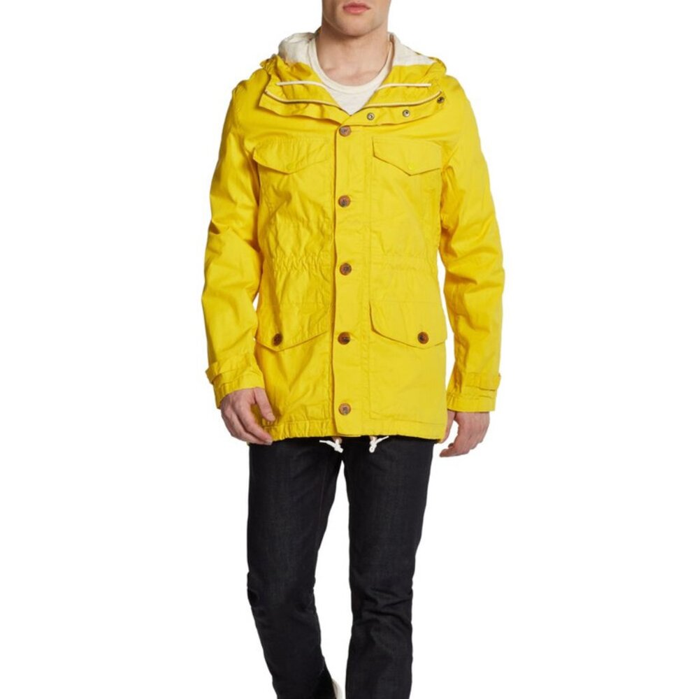 French Connection Waxed Wolf Hooded Rain Jacket